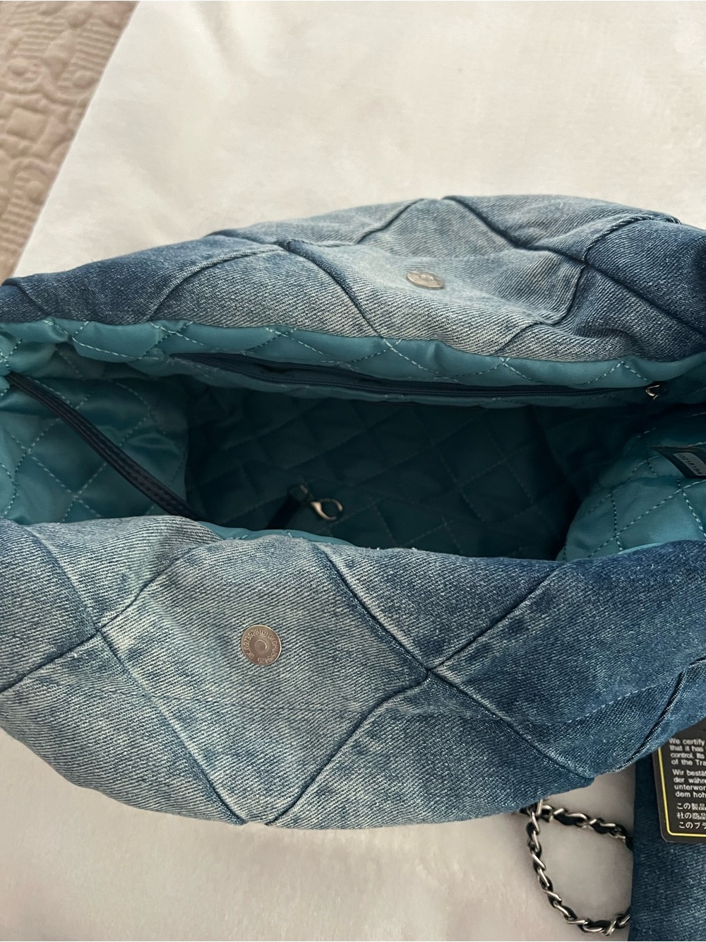 Chanel Denim bag with matching pouch NWOT - Picture 14 of 16